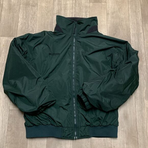 Mens Columbia Sportswear Bomber Full Zip Green‎ Black Jacket - Picture 1 of 7